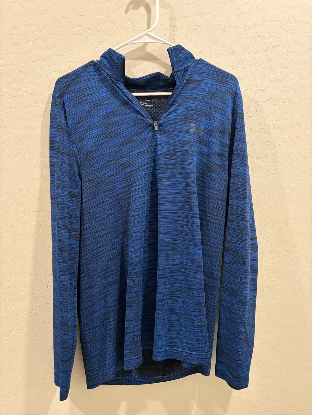 Under Armour HeatGear Blue Heather Fitted Quarter-Zip Performance Top